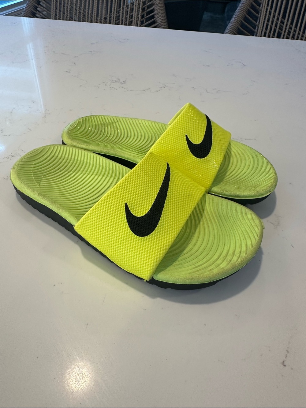 Nike Neon Yellow/Black Slide Sandals - 12c